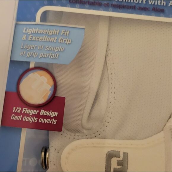 NWT FJ Women’s Left Golf Glove (Small) Stacooler white 1/2 finger design - Picture 5 of 5